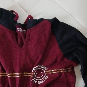 Joe Boxer Maroon and Black Pullover Hoodie